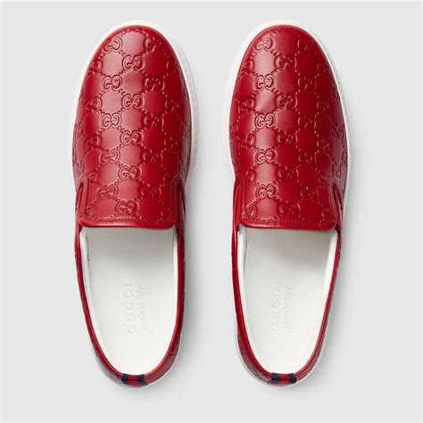 gucci signature slip on sneaker red|sneakers Gucci original.